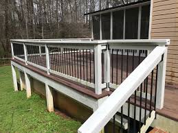 Acrylic deck railing are made from quality materials that guarantee long durability and performance over time. Solid Staining And Painting Of Deck Floor Railings And Posts In Powder Springs Ga 30127 After Before Photos