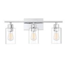 Filament Design 3 Light Polished Chrome Bath Vanity Light With Clear Glass Cli Sh280375 The Home Depot In 2020 Bath Vanity Lighting Vanity Lighting Bathroom Vanity Lighting