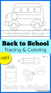 Click on the link of your choice (below) to print the template. Back To School Tracing Coloring Pages Totschooling Toddler Preschool Kindergarten Educational Printables