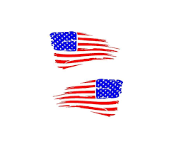 Distressed Tattered Usa American Flag Decal Set Of 2 Red White Blue Stickers In 2020 Flag Decal American Flag Decal Custom Vinyl Decal