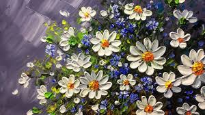 Paint Flowers With Acrylic Paint And A Palette Knife Youtube A wide variety of flower still lifes oil magnolia paint purple paintings for sale red daisy flower oil painting rose flower gallery white daisy painting knife flower paintings.