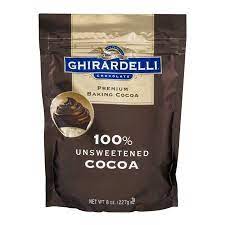 Ghirardelli Premium Baking Cocoa 100 Unsweetened Cocoa Powder 8 Oz Bag Walmart Com Baking Cocoa Peanut Butter Hot Chocolate Unsweetened
