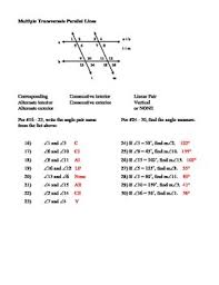 On this page you can read or download all things algebra 2013 answer key in pdf format. Geometry Unit 3 Parallel Lines Angles Formed By Transversals Worksheet