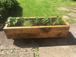 Wooden Garden Planter Trough Window Box Wood Decking Flower Etsy In 2020 Wooden Garden Planters Outdoor Planters Garden Planters