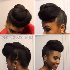 Roll Tuck Twisted Pompadour Updo On Natural Hair Kyss My Hair Hair Styles Curly Hair Styles Natural Hair Updo