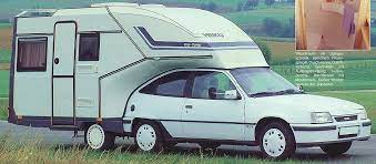 (dutch text = kampeer wagen. 1992 Heku Car Camp Typ 1 Opel Astra Wohnmobil Kult