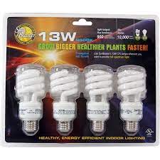 All our fluorescent grow lights are on sale now. Sunblaster 13 Watt Cfl Indoor Plant Grow Lamp Natural Light Bulb Set W 4 Bulbs Walmart Canada