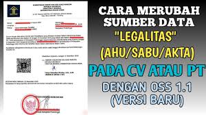 Check spelling or type a new query. Cara Mengubah Data Legalitas Ahu Akta Pada Perusahaan Cv Pt Dengan Oss 1 1 Youtube