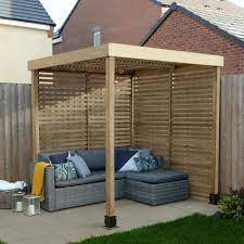 Forest Modular Pergola With 2 Side Panels Pressure Treated Elbec Garden Buildings