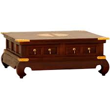 Chinese polychrome decorated black lacquer coffee table made in the ming style. La Verde Chinese 4 Drawer Rectangular Coffee Table Temple Webster