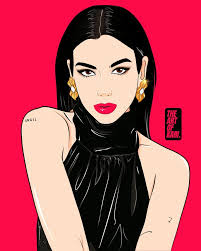 Proceso de ilustración digital para @dualipa