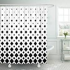 Black And White Pattern Curtains Amazon Com Emvency Modern Black White Pattern Monochrome Geometric Graphic From Diagonal Squares Waterproof Shower C Curtains Geometric Graphic Shower Curtain