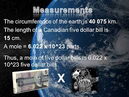 A Mole Of Can 5 00 Bills Joined End To End Would Encircle The Earth How Many Times By Sydney Ginsler Viner And Anat Kabanovski Ppt Download