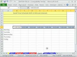 excel magic trick 543 build time schedule with 15 minute intervals