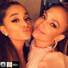 Ariana Grande & Vegas performer Jennifer Lopez celebrating Ariana's new  album release!
