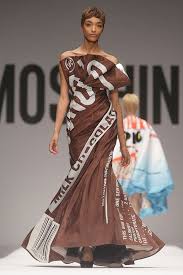 Giant Hershey S Chocolate Bar Wrapper Gown By Jeremy Scott Moschino Fashion Crazy Dresses Chocolate Fashion