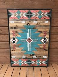 On Sale Ready To Ship Rustic Tribal Southwestern Wood Wall Etsy Wood Wall Art Southwestern Decorating Aztec Decor