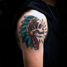 80 Indian Skull Tattoo Designs For Men Cool Ink Ideas Indian Skull Tattoos Vintage Tattoo Design Skull Tattoo Design