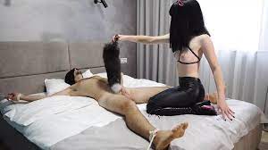 Femdom – Kitty In Leather Boots And Leggings Rides On Big Dick Of Tied Up  Submissive Man | xHamster