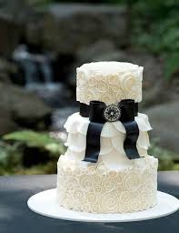 Black And White Bow Tie Cake Tiered Cake Black Bow Tie So Gorgeous Black Tie Wedding Cake Small Three Tier Wedding Cake White Wedding Cakes Wedding Cakes With Cupcakes Cake