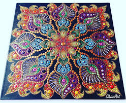 Pin By Diane Champagne On Mandala Mandala Dots Mandala Art Lesson Dot Art Painting