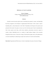 At our cheap essay writing service, you can be sure to get credible academic aid for a reasonable price, as the name of our website suggests. Pdf Reflections On Creative Leadership