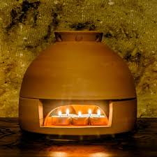 Clay pot and candle heater. Pottery Candle Stove Terracotta Candle Heater Farmhouse Stove Pots Clay Candle House