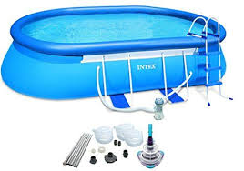 Intex 20 X 12 X 48 Quot Oval Frame Pool Set W 1500 Gph Filter Pump Amp V Trap Vac Rectangular Pool Intex Cheap Above Ground Pool