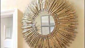 Black And Gold Round Wall Mirror Dollar Tree Diy Gold Sunburst Wall Mirror Youtube Mirror Wall Mirror Wall Bedroom Mirror Gallery Wall