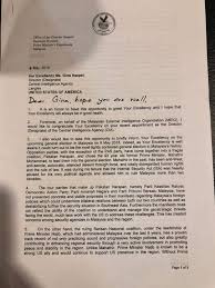Letter of appointment letter of appointment date name dear mr ahmad contract of service we are pleased to offer you employment with nutrisanne course hero. Malaysian Former Spy Chief Arrested But Not For Letter To Cia Unreserved Intelligence Is Sexy