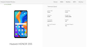 Honor 20S with Android 10, Up to 256GB ...
