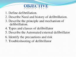 Countable noun defibrillator a defibrillator is a machine that starts the heart beating normally again after a heart attack, by giving it an electric shock. Defibrillator Ppt