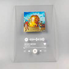 Spotify Glass Art Music Cover Plates Glass Wall Art Alphabet Design Glass Art