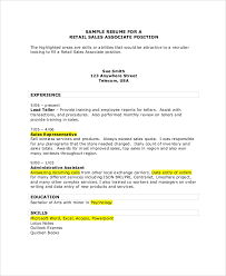 How to write a retail resume. Free 8 Sample Sales Associate Resume Templates In Pdf Ms Word