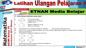 Kunci jawaban buku matematika kelas 5 halaman 10. Pembahasan Matematika Latihan Ulangan Pelajaran 3 Paket 1 Kelas 6 Halaman 77 Luas Keliling Lingkaran Youtube