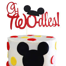 Saved by cake couture love. Amazon Com Mickey Twodles Cake Topper Red And Black Glitter Mickey Cake Decor Boy S Second Birthday Party Supplies Grocery Gourmet Food