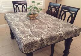 Rustic Print Fitted Tablecloth With Skirt And Doublefold Bias Trim Classic Design Fabric Tablecl Solid Wood Dining Room Wood Dining Room Set Dining Room Table