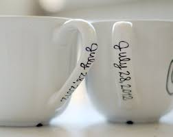 Mr Mrs And Custom Last Name Pair Of Coffee Mugs Wedding Date And Heart Set Of Two 2 Black And White Hand Painted Design Wedding Gifts Gifts Diy Gifts
