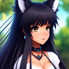 Black hair neko top