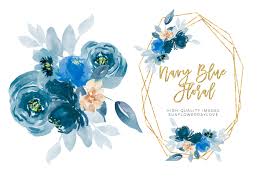 Download Navy Blue Watercolor Flowers Clipart Navy Peonies Clip Art 426739 Illustrations Design Bundles