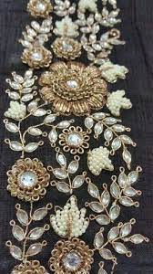 This piece of zardozi embroidery is popularly known as the jewelled carpet. Brown Zardozi Embroidery For Household Rs 500 Meter S Leena Fashion Embroiders Pvt Ltd Id 1196333591