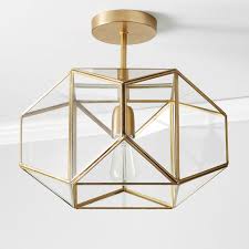 Pottery barn adeline crystal rectangular chandelier large 37. Metal And Glass Flushmount Pottery Barn Teen
