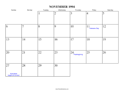 Check spelling or type a new query. November 1994 Calendar