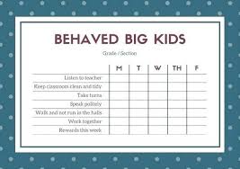 Monthly Behavior Chart Template For Teachers Iamfree Club