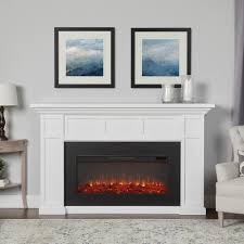 Real Flame Alcott Landscape 75 In Freestanding Electric Fireplace In White 4130e W The Home Depot In 2020 White Electric Fireplace Portable Fireplace Electric Fireplace