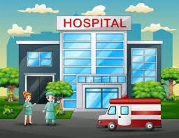 Doctors Team Front Hospital Stock Vector Sponsored Front Team Doctors Vector Ad Hospital Cartoon Hospital Medicine Illustration