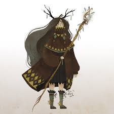 Forest Druid Art Print By Iga Sochacka X Small Elf Art Fairytale Art Witch Design