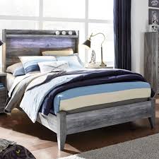 This fashionable queen panel bedroom set includes a queen size bed, dresser, mirror and nightstand. Signature Design By Ashley Baystorm Full Led Panel Bed In Smoke Gray Nebraska Furniture Mart