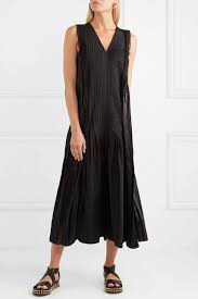Black Pintucked Paneled Cotton Maxi Dress 3 1 Phillip Lim Maxi Dress Cotton Phillip Lim Dress Dresses