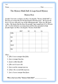 Free Math Mystery Printables Use Math Clues To Figure Out The Date Of The Ball The Location And Math Mystery Math Mystery Picture Printable Math Worksheets